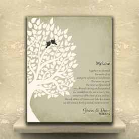 Personalized Gift For Anniversary My Love Poem Our Tree 1st Paper Gift For Couple Family Wedding Poem Tree First 2nd 10th Gift For Mom and Dad Custom Art Print #LT-1134