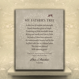 Pesonalized Gift For Dad on Father’s Day or Birthday Family Tree of Life Poem My Father’s Tree Gift For Mom and Dad Custom Art Print #LT-1141