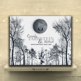 Personalized 10 Year Anniversary Gift of Tin Aluminum Honeymoon Winter Trees For Couple Ten Year Wedding Anniversary 1st First 2nd 10th Gift From Husband or Wife Custom Art Print #LT-1149