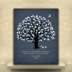 Personalized Thank You Gift For Mother of Groom Man of My Dreams Parents of Groom Gift Family Wedding Poem Magnolia Tree Gift For Mom and Dad Custom Art Print #LT-1150