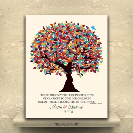 Personalized Gift For Parents Hodding Carter Quote Two Lasting Bequests Gift For Parents From Children Bride Groom Colorful Fruit Wedding Tree Birthday Thank You Custom Art Print #LT-1168