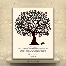 Personalized Gift For Father Olive You Tree Dad’s Birthday Father’s Day Wedding Gift Thank You Custom Art Print #LT-1175
