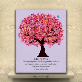 Gift For Grandma Personalized Gift For Grandmother’s Day Birthday Christmas Pink Purple Canopy Wedding Tree Birthday Thank You Custom Art Print #LT-1177