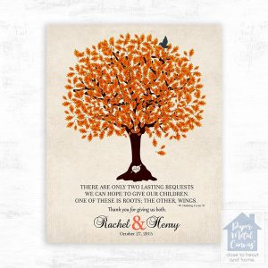 Oak Tree Wedding Wall Plaque Gift for Parents LTC-1101