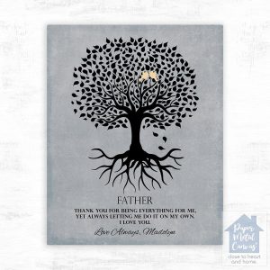 Rooted Tree Silhouette Father's Day Wall Plaque Gift for Dad LTC-1113