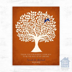 White Silhouette Tree Wedding Wall Plaque Gift for Mother Of The Groom LTC-1114
