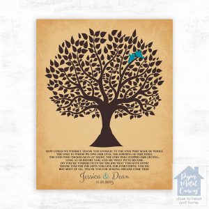 Tree Silhouette Wedding Wall Plaque Gift for Parents LTC-1118