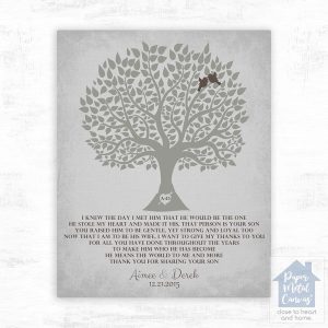 Tree Silhouette Wedding Wall Plaque Gift for Mother Of The Groom LTC-1120