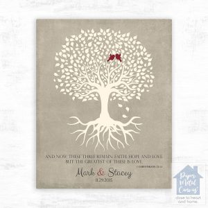 Tree with Roots 1st Anniversary Wall Plaque Gift for Couple LTC-1123