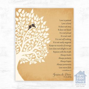 Half Tree Silhouette Anniversary Wall Plaque Gift for Couple LTC-1131