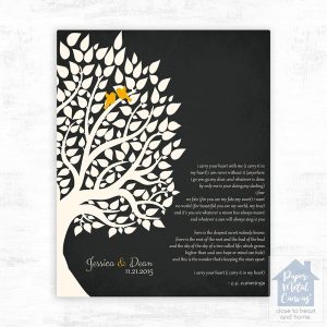 Half Tree Silhouette Anniversary Wall Plaque Gift for Couple LTC-1133