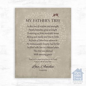 My Father's Tree Poem Father's Day Wall Plaque Gift for Dad LTC-1141