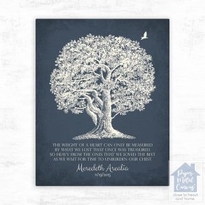 Oak Tree Silhouette Memorial Wall Plaque Gift for Bereaved Family LTC-1146
