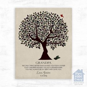 Dark Olive Tree Family Appreciation Wall Plaque Gift for Grandfather LTC-1176