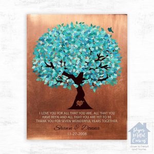 Copper Canopy Tree 7th Anniversary Wall Plaque Gift for Couple LTC-1179