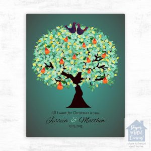 Christmas Pear Tree Christmas Wall Plaque Gift for Couple LTC-1184