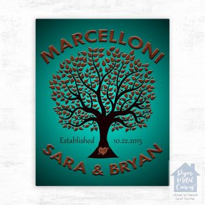 Metallic Family Tree Established Anniversary Wall Plaque Gift for Couple LTC-1188