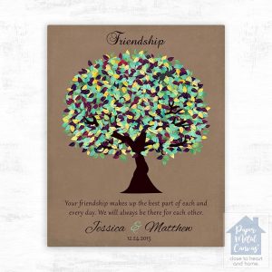 Burlap Plum Tree Friendship Wall Plaque Gift for Friend LTC-1189