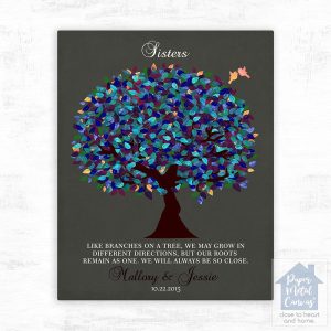 Peacock Tree Wedding Wall Plaque Gift for Sister LTC-1192