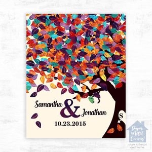 Colorful Half Spring Tree Anniversary Wall Plaque Gift for Couple LTC-1194