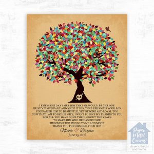 Colorful Summer Tree Wedding Wall Plaque Gift for Mother Of The Groom LTC-1203