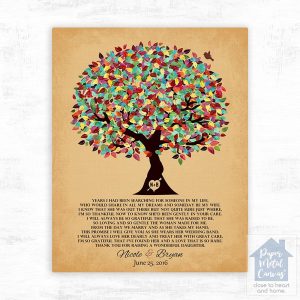 Colorful Summer Tree Wedding Wall Plaque Gift for Mother Of The Bride LTC-1204