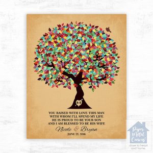 Colorful Summer Tree Wedding Wall Plaque Gift for Mother Of The Groom LTC-1205