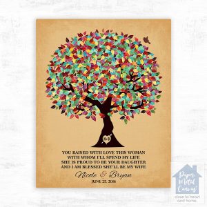 Colorful Summer Tree Wedding Wall Plaque Gift for Mother Of The Bride LTC-1206