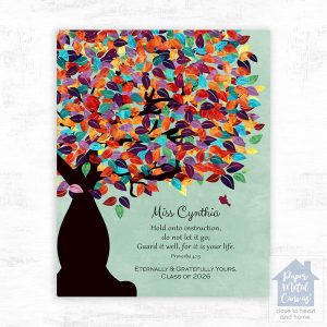 Colorful Spring Tree Teacher Appreciation Wall Plaque Gift for Educator LTC-1230