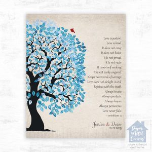 Half Artful Tree 10th Anniversary Wall Plaque Gift for Couple LTC-1280