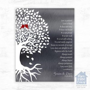 Tin Half Tree with Roots 10th Anniversary Wall Plaque Gift for Couple LTC-1281