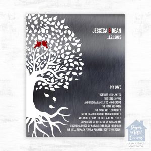 Tin Half Tree with Roots 10th Anniversary Wall Plaque Gift for Couple LTC-1283