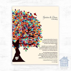 Half Spring Tree 10th Anniversary Wall Plaque Gift for Couple LTC-1287