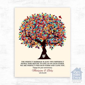 Half Spring Tree 10th Anniversary Wall Plaque Gift for Couple LTC-1288