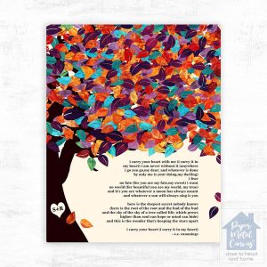 Colorful Spring Tree 10th Anniversary Wall Plaque Gift for Couple LTC-1295