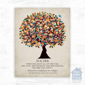 Late Spring Tree Teacher Appreciation Wall Plaque Gift for Educator LTC-1317