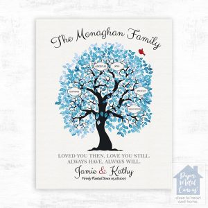Artful Tree with Names 10th Anniversary Wall Plaque Gift for Couple LTC-1343
