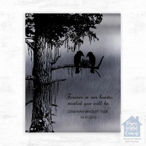 Tin Dark Sequoia Tree Memorial Wall Plaque Gift for Bereaved Parents LTC-1355