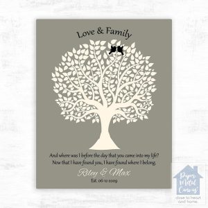Tree Silhouette Anniversary Wall Plaque Gift for Couple LTC-1361