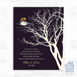 Branchy Tree with Nest 50th Anniversary Wall Plaque Gift for Parents LTC-1363