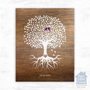 Wood Tree with Roots 5th Anniversary Wall Plaque Gift for Couple LTC-1370