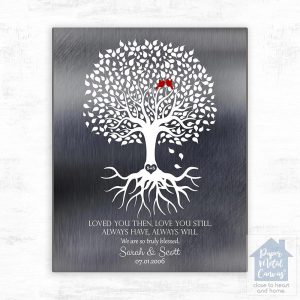 Tin Tree with Roots 10th Anniversary Wall Plaque Gift for Couple LTC-1371
