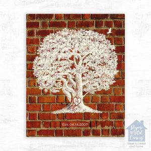 Brick Oak Tree 8th Anniversary Wall Plaque Gift for Couple LTC-1381