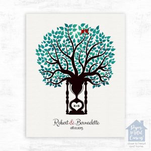 Hourglass Tree 1st Anniversary Wall Plaque Gift for Couple LTC-1387