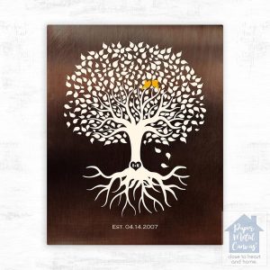 Bronze Tree with Roots 9th Anniversary Wall Plaque Gift for Couple LTC-1391