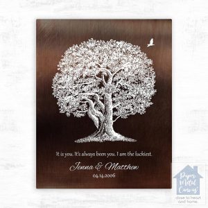 Bronze Oak Tree 8th Anniversary Wall Plaque Gift for Couple LTC-1394