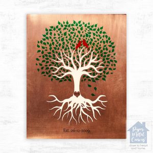 Copper Green Canopy Tree 7th Anniversary Wall Plaque Gift for Couple LTC-1398
