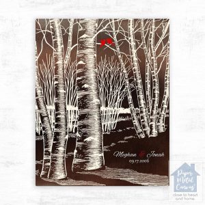 Bronze Birch Tree Forest 9th Anniversary Wall Plaque Gift for Couple LTC-1400