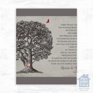 Oak Tree Wedding Wall Plaque Gift for Mother Of The Groom LTC-1405