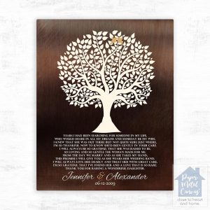 Bronze Tree Silhouette Wedding Wall Plaque Gift for Mother Of The Bride LTC-1409